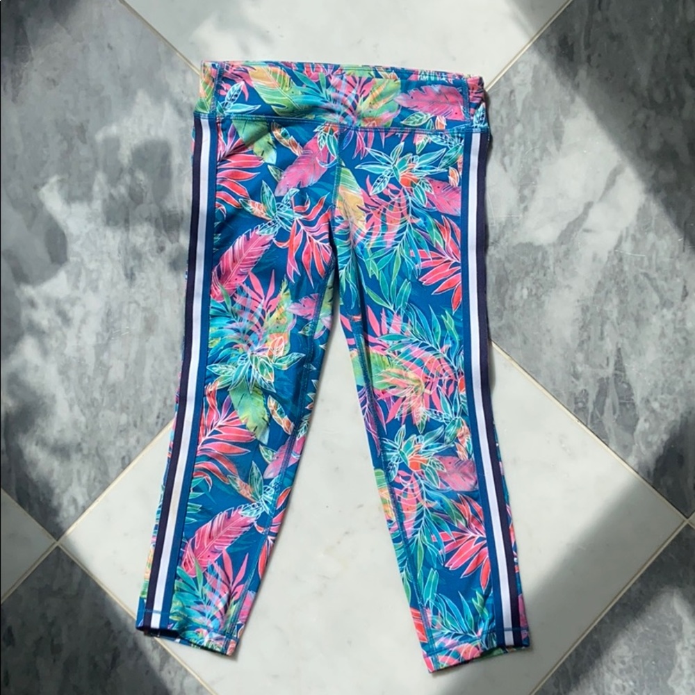 Athleta girl floral cropped Leggings 12